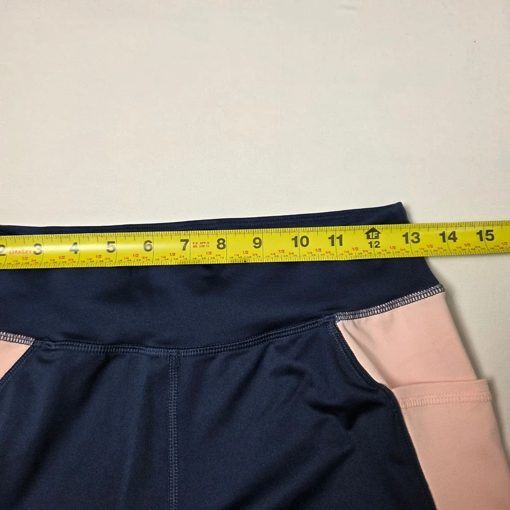 Athletic Works Leggings Girls XXL‎ 18 Navy Pink Colorblock with Side Pockets